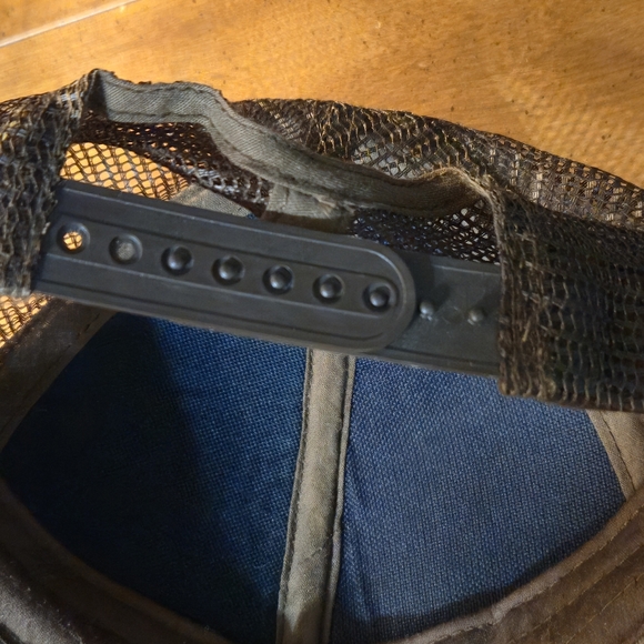 Leather And Wicker Cowboy Longhorn Snapback Hat Tan and Brown Mesh Trucker Cap - Picture 7 of 8